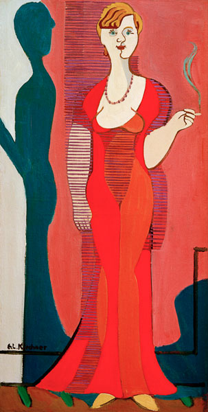 Blonde Frau in rotem Kleid from Ernst Ludwig Kirchner